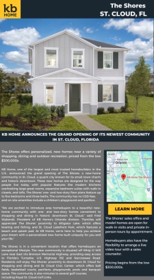 Announcing The Grand Opening of The Shores, in St. Cloud!