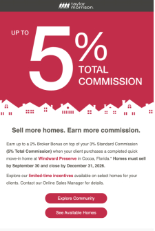 Earn Up to 5% Commission at Windward Preserve