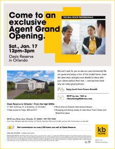 Exclusive Agent Grand Opening at Oasis Reserve