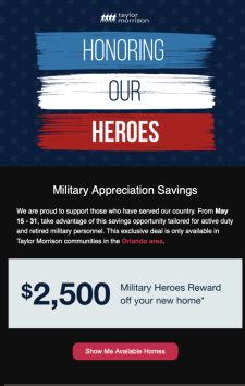 Military Appreciation: Home Savings Your Clients Can't Miss!