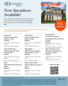 New Incentives Available Throughout our Orlando Communities