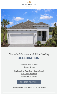 Save the Date: New Model Home Preview Event in Kissimmee 6/13