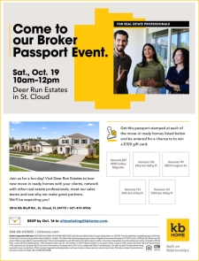 You're invited to our Broker Passport Event at Deer Run Estates!