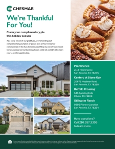 Complimentary Thanksgiving Pie Giveaway