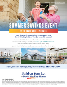 Summer Savings - Build on Your Lot!