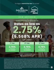 Rates as low as 2.75% on Select Homes