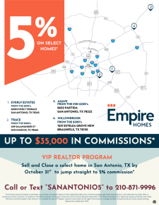 5% Commission on Select Homes