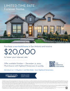 Purchase a new build home in San Antonio and receive $20k to lower your interest rate!