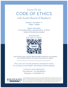 Mayfair - Code of Ethics CE Class