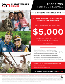 Special Incentives for Military & Veterans!