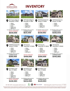 Current Inventory - Joseph Creek Homes