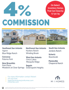 4% Agent Commission in Select Communities!