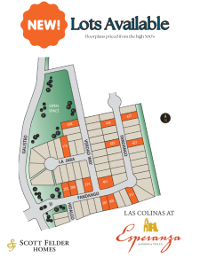 Las Colinas at Esperanza - New Lots Available