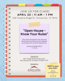 🚨 CE Credit + Critical Open House Rule Updates &mdash; Seats Filling Fast!