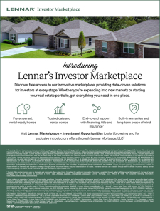 Invest in top markets nationwide with Lennar's Investor Marketplace.