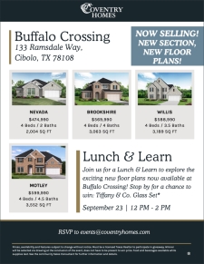 Join us for a Lunch & Learn to explore the exciting new floor plans now available at Buffalo Crossin