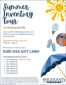 Join us for a Summer Inventory Tour in Veramendi!