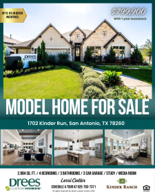 Model Home for Sale in Kinder Ranch!