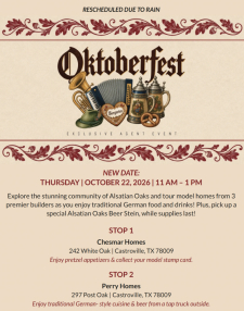 RESCHEDULED! Oktoberfest Celebration in Alsatian Oaks