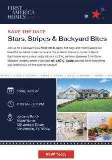 🚨RSVP for a Backyard BBQ, move-in ready homes, and exciting giveaways.🌭