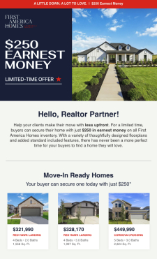 Your Clients Next Home Starts with Just $250 Earnest Money