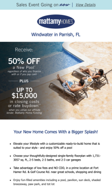 Dive In! 50% Off a New Pool at Windwater!