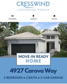 Move-In Ready Home Available at Cresswind Lakewood Ranch!