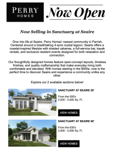 Now Selling in Sanctuary at Seaire