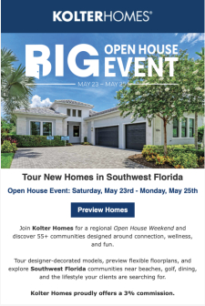 Open House Event - Tour New Homes in Southwest Florida!