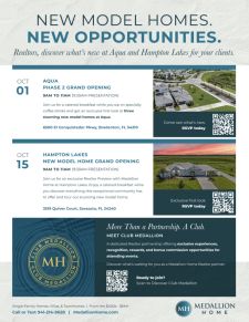 Realtor Preview Events at Aqua & Hampton Lakes
