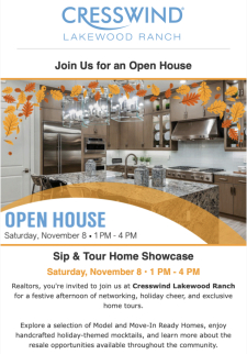 Sip & Tour Home Showcase at Cresswind Lakewood Ranch