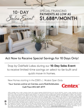 Limited-Time Savings Event in Oakfield Lakes