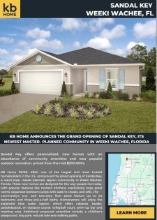 KB Home Announces The Grand Opening Of Sandal Key!