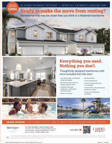 $0 Down + $3k Monthly Payments Available at Waterset Townhomes.