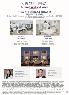 $5,000 Bonus + 3% Commission in Apex at Seminole Heights!