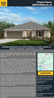 Announcing The Grand Opening Of Chapel Manor In Zephyrhills, Florida!