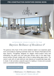 Introduce Your Clients to The Bayview Brilliance of Residence F