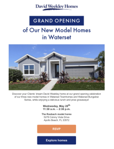Join the Grand Opening of three new David Weekley model homes in Waterset