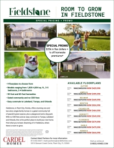 Special pricing + new promo at Fieldstone in Plant City!