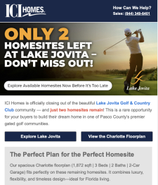 Only 2 Homesites Left at Lake Jovita – Don’t Miss Out!